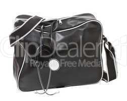 Doctor's bag with stethoscope.  Isolate on white background.