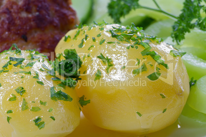 Boiled potatoes  and vegetables