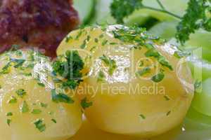 Boiled potatoes  and vegetables