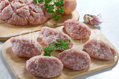 raw minced meat ready for cooking