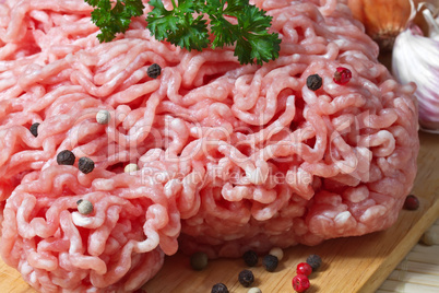raw minced meat ready for cooking
