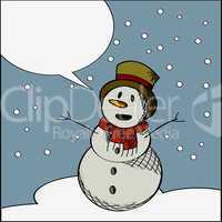 Happy snowman text card