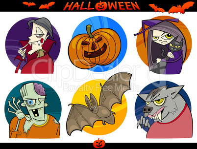 Halloween Cartoon Themes Set