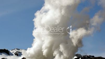 Steam rising from a geothermal electrical company
