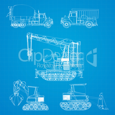 Construction vehicles blueprint