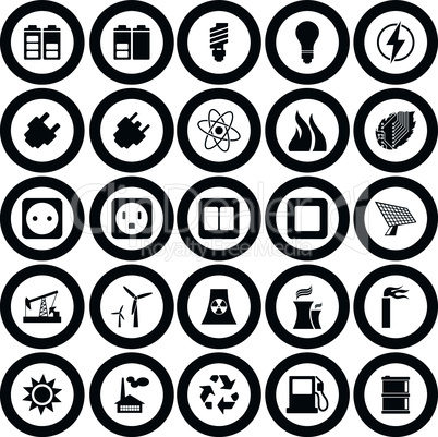 Power and energy icon set