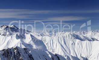 Panorama of high winter mountains