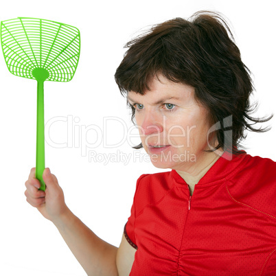 Woman fights the fly