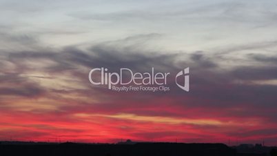 Sunset with clouds, evening (Time Lapse)