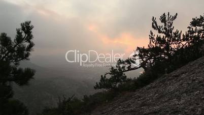 sunrise in the mountains. Noviy Svet, Crimea, Ukraine