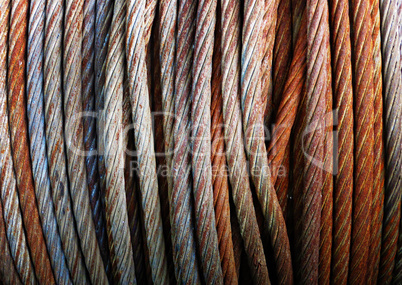rusty wire ropes