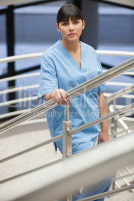 Nurse on the stairs