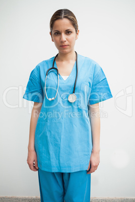Nurse is standing on the corridor