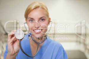 Nurse holding a stethoscope