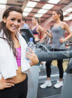 Woman smiling in gym