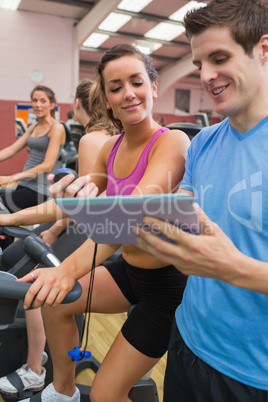 People chatting in gym