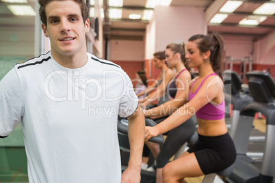 Male smiling in the gym