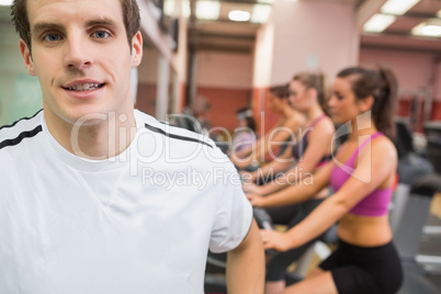 Man smiling in gym
