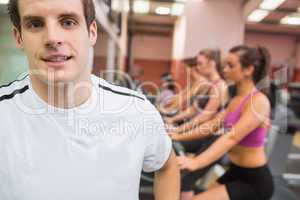 Man smiling in gym