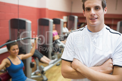 Trainer with his fitness class