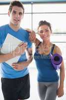 Trainer and smiling woman
