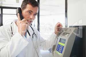 Doctor calling in the hospital