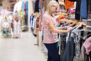 Woman looking at clothes