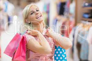 Woman holding bags in her hands