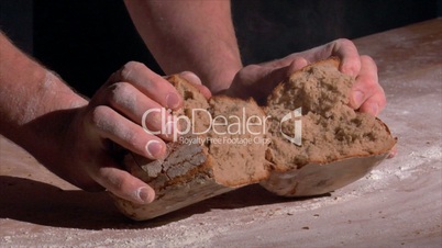 10724 german bakery brake fresh bread with steam