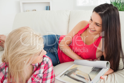 Women smiling at each other