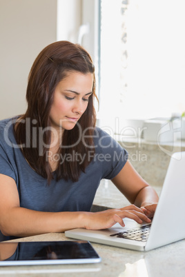 Woman using laptop