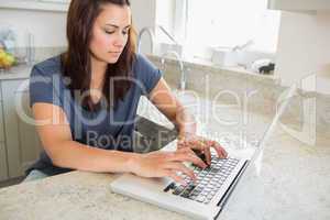 Woman using the laptop