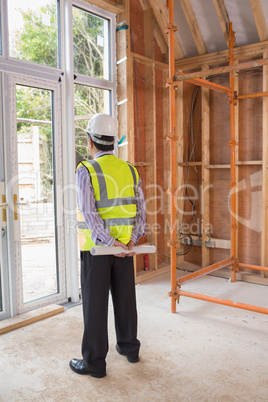 Architect standing in construction site