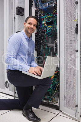 Man doing maintenance at the data store