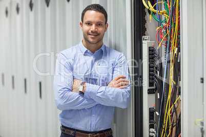 Technician standing next to the data store