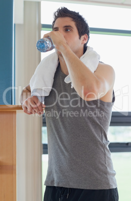 Man drinking bottled water