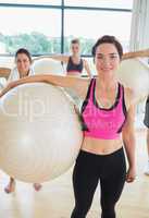 Happy group wtih exercise balls