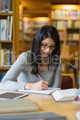 Woman doing some research in the library