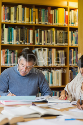 Studying in the library