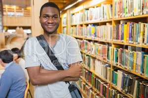 Man standing in library
