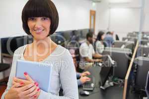 Teacher with tablet pc