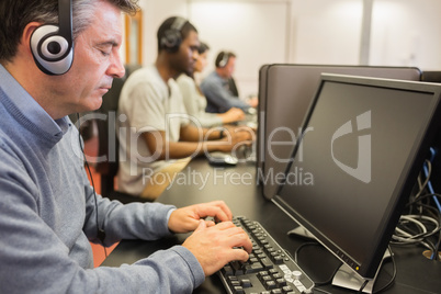 Students working with computers