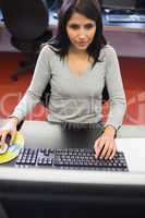Woman in computer class