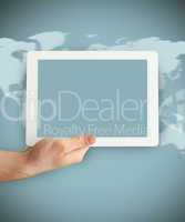 Hand holding tablet pc