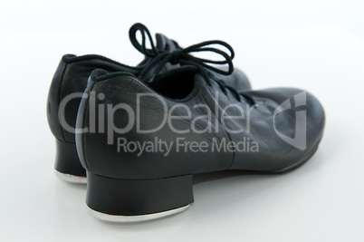 Pair of Black Tap Shoes With Laces