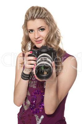 Girl with a photo camera
