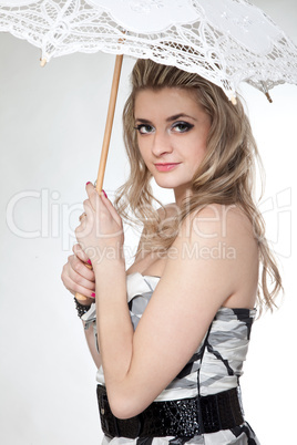 Lovely girl with umbrella