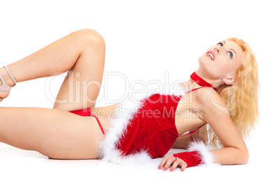 Young sexy Santa woman