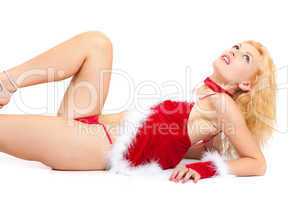 Young sexy Santa woman