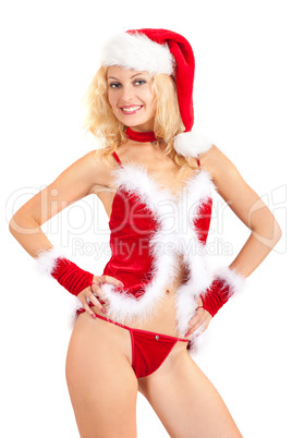 Young sexy Santa woman